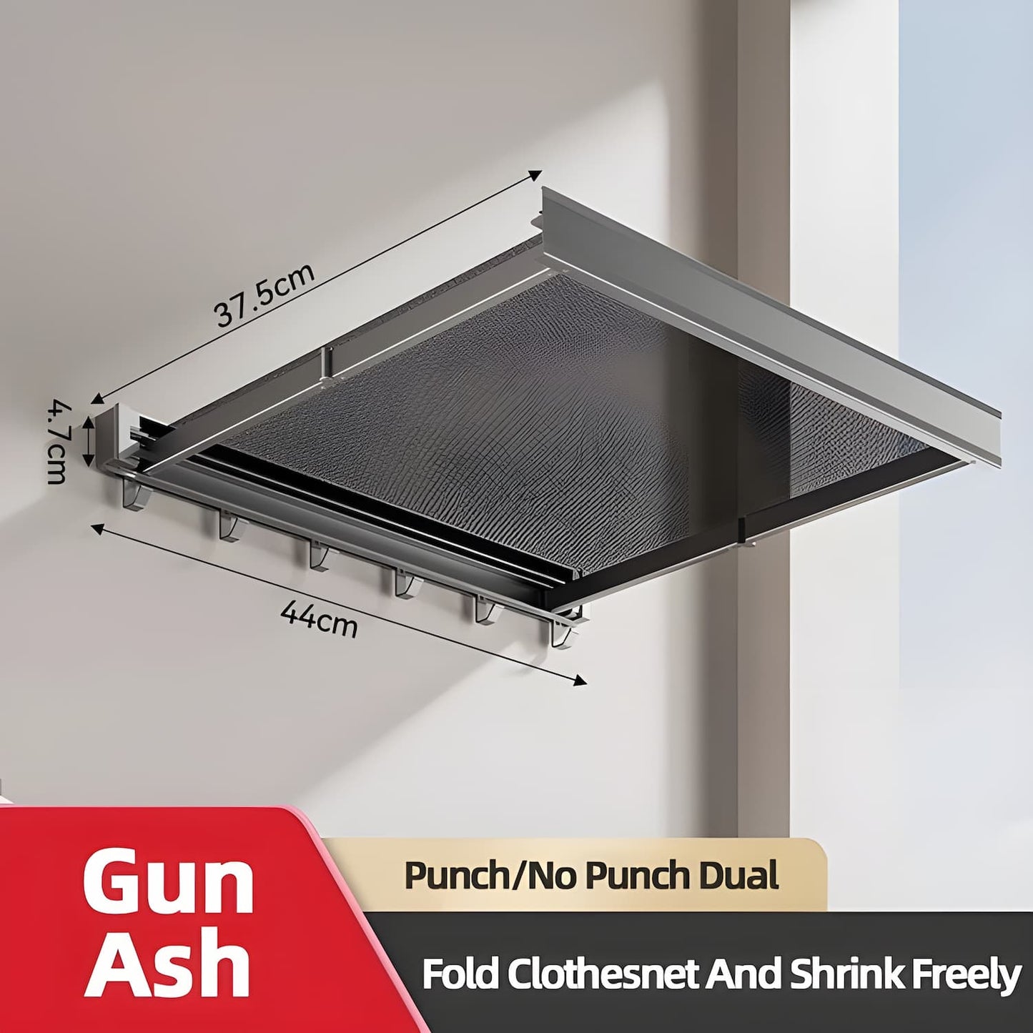 Husamana - Estante de pared plegable para ropa: ahorra espacio con doble espacio de secado