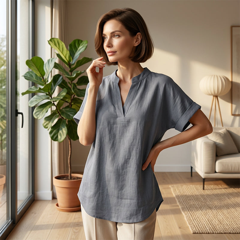 Gluschwein - 🌸 Frühjahrsverkauf 49% RABATT 👕 Modisches lockeres einfarbiges Kurzarm-Oberteil