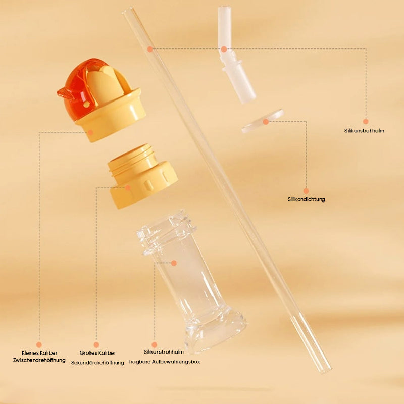 Gluschwein - Wiederverwendbarer Trinkhalmdeckel für Kindergetränkeflaschen