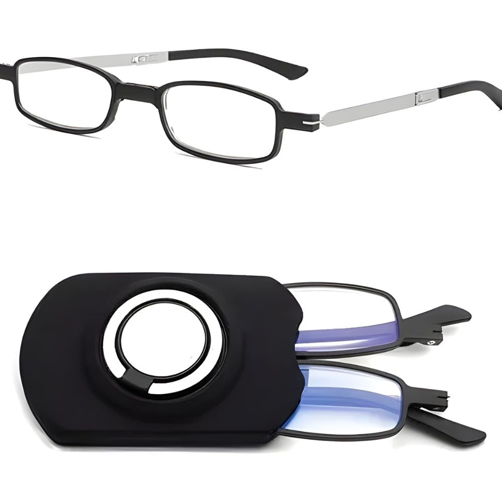 FoldGlasses - Gafas de lectura progresivas sin montura con filtro de luz azul y montura de titanio