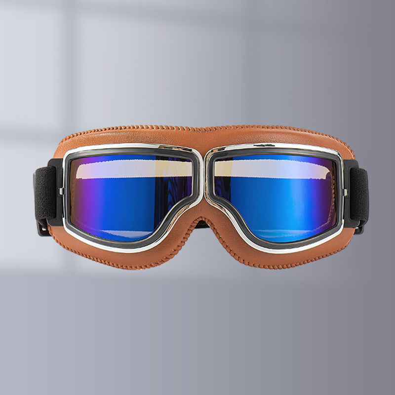 Gluschwein - Vintage-Motorradbrille braun bunt