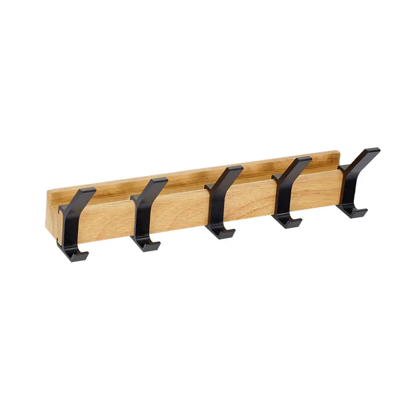 Gluschwein - Hanger Shelve - Wandgarderobe mit 5 Doppelhaken – Holz & Aluminium