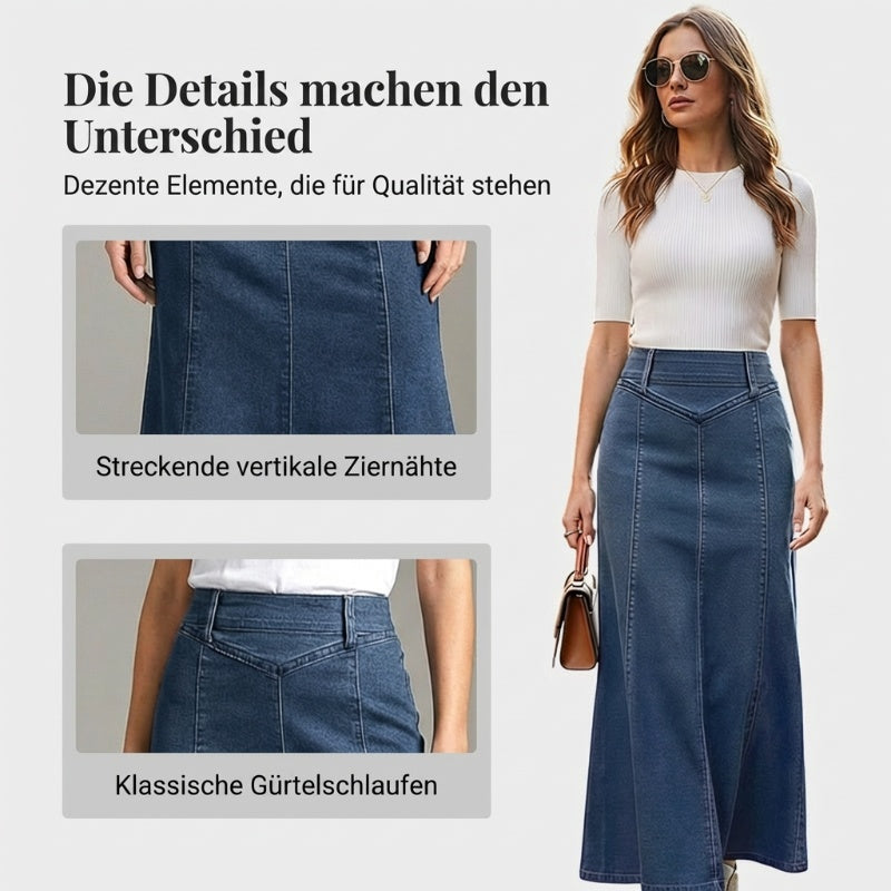 🎁2026 Neuheiten 50 % RABATT👗Damen-Maxirock aus Denim – Hohe Taille & A-Linien-Schnitt