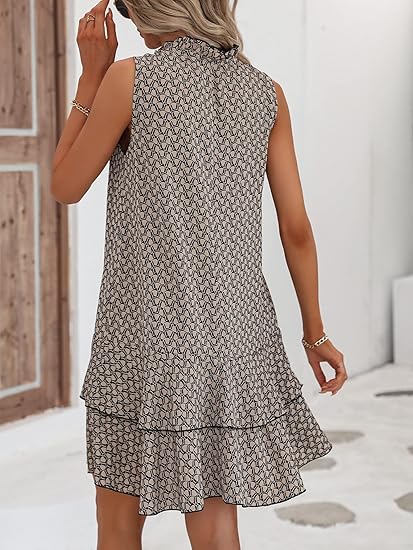 Gluschwein - 🎉Letzter Tag der Aktion: 50 % Rabatt 💃 Damenkleid mit Schleife und geometrischem Muster