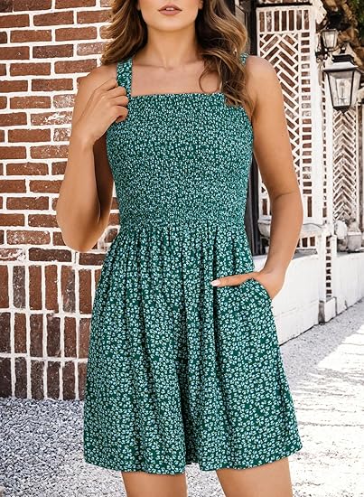 🌞Sommer-Hot-Sale - 49% Rabatt💃Sommer-Overall ärmellos mit Smock-Optik – Bequem & lässig