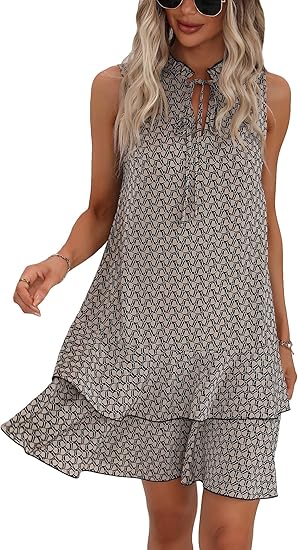 Gluschwein - 🎉Letzter Tag der Aktion: 50 % Rabatt 💃 Damenkleid mit Schleife und geometrischem Muster