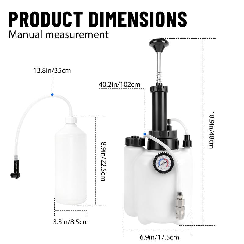 🛠️🚗 LIMITIERT 50% RABATT! Bremsblutungs-Set 3L – Inkl. Druckpumpe, Auffangbehälter & Adapter für präzises Ein-Mann-Bremsenentlüften ⚡