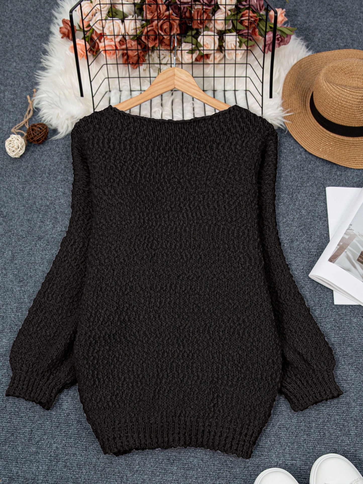 Jeannette - Rundhals-Pullover Mit Langen Ärmeln