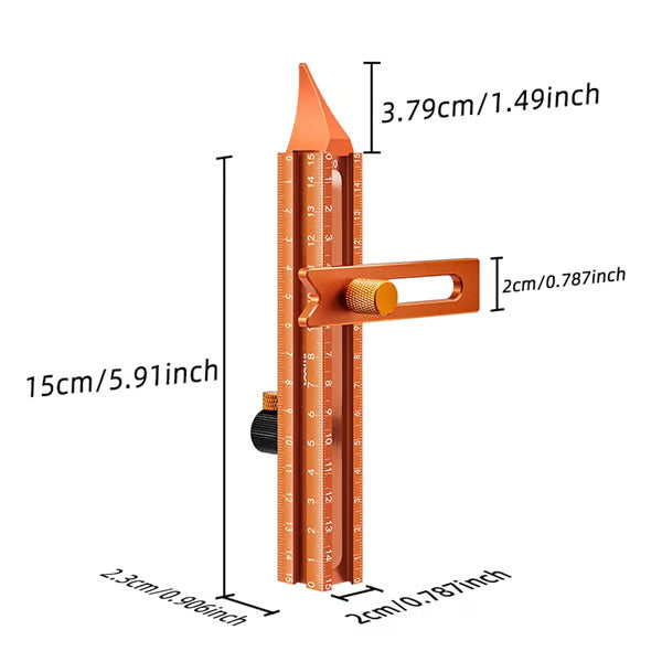 🧲 4-seitiges Laser-Maßband mit Magnetwasserwaage und Anreißwerkzeug | Vielseitiges Markierungslineal aus Aluminium für die Holzbearbeitung