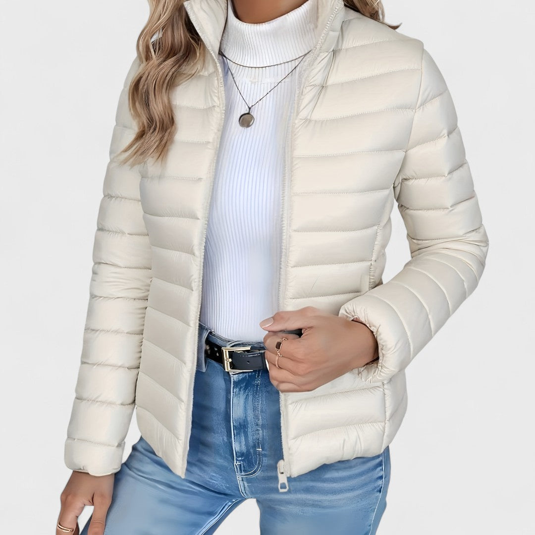 Simone – Elegante Lange Jacke Mit Kragen