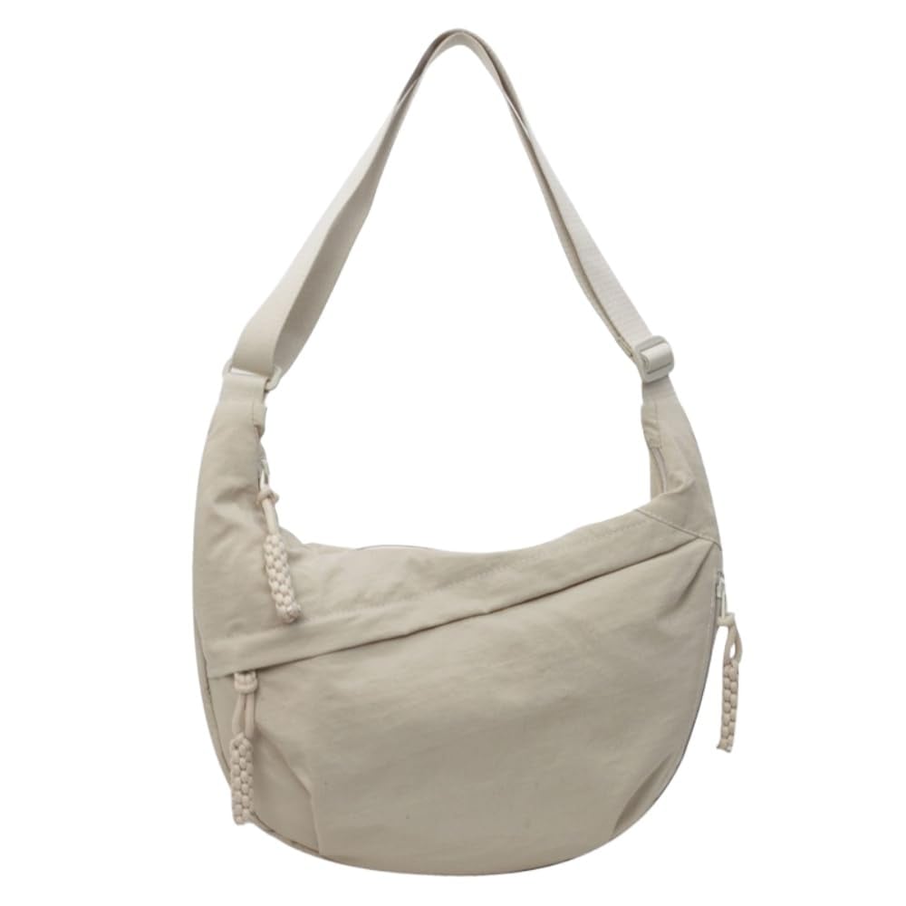 Einfarbig Nylon Crossbody Hobo Tasche