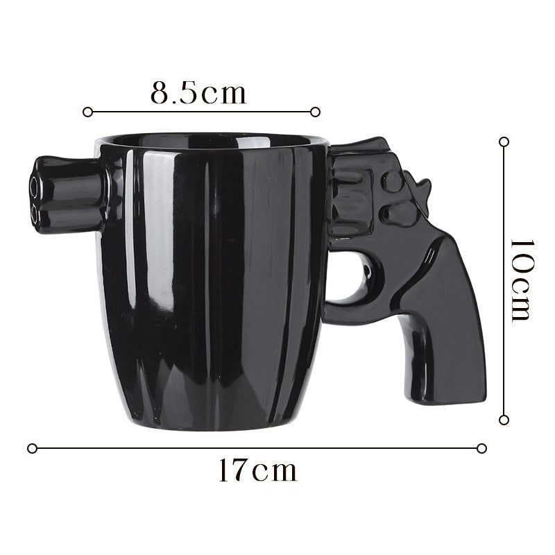 GunMug | Taza de café creativa y novedosa con empuñadura de revólver