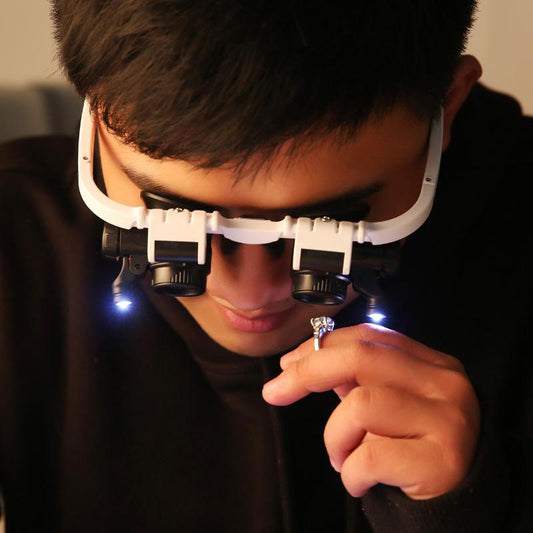 Gluschwein - LED Brille Lupe