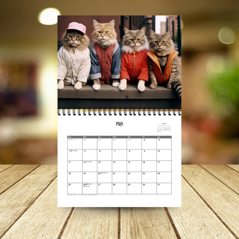 Gluschwein - 2025 Stilvoller Katzenkalender/Geschenk für Katzenliebhaber