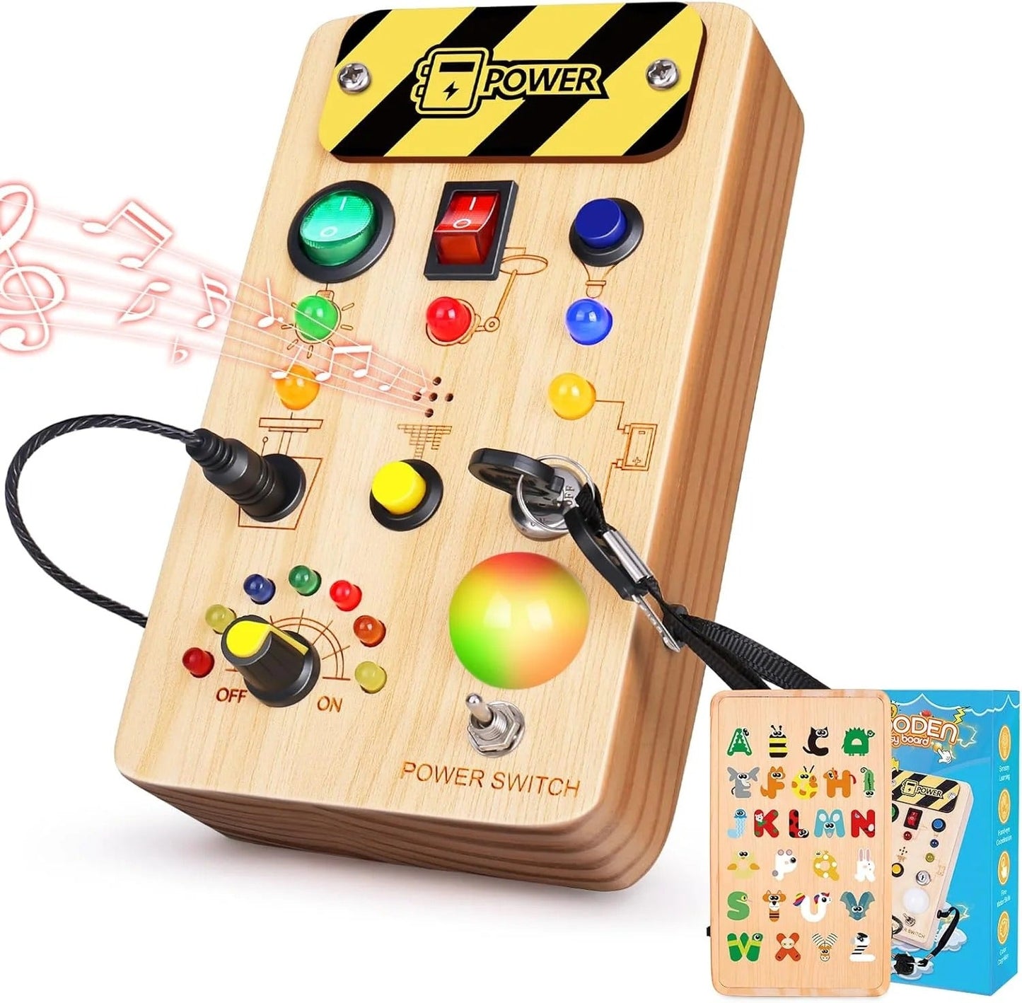 Gluschwein - Stimilus Board - Montessori-Sinnes-Schalt-Spielzeug aus Holz