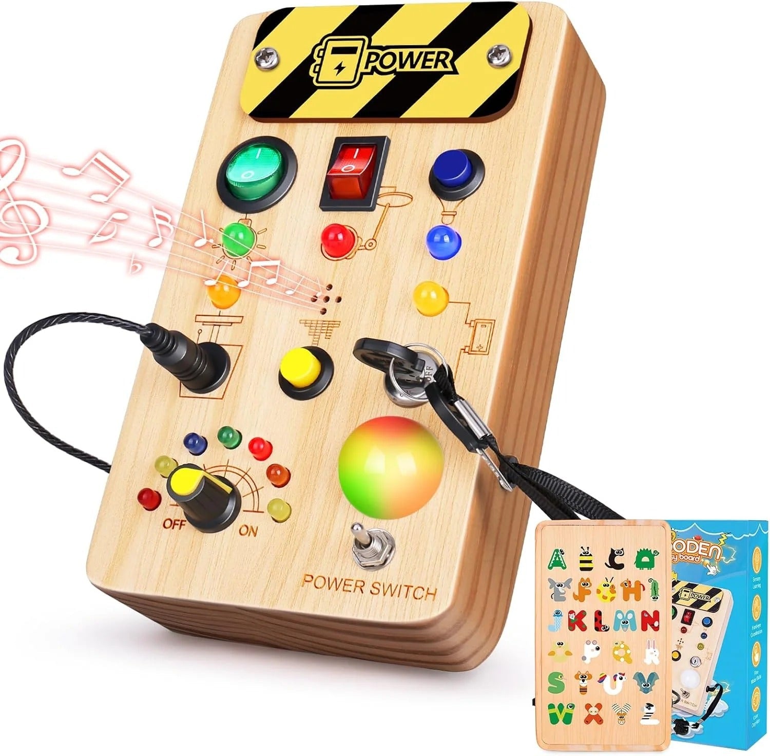 Gluschwein - Stimilus Board - Montessori-Sinnes-Schalt-Spielzeug aus Holz