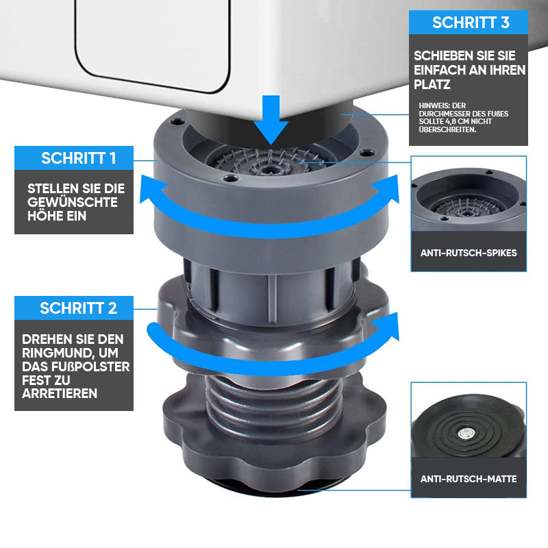 Gluschwein - 4 Stück höhenverstellbarer Waschmaschinenständer