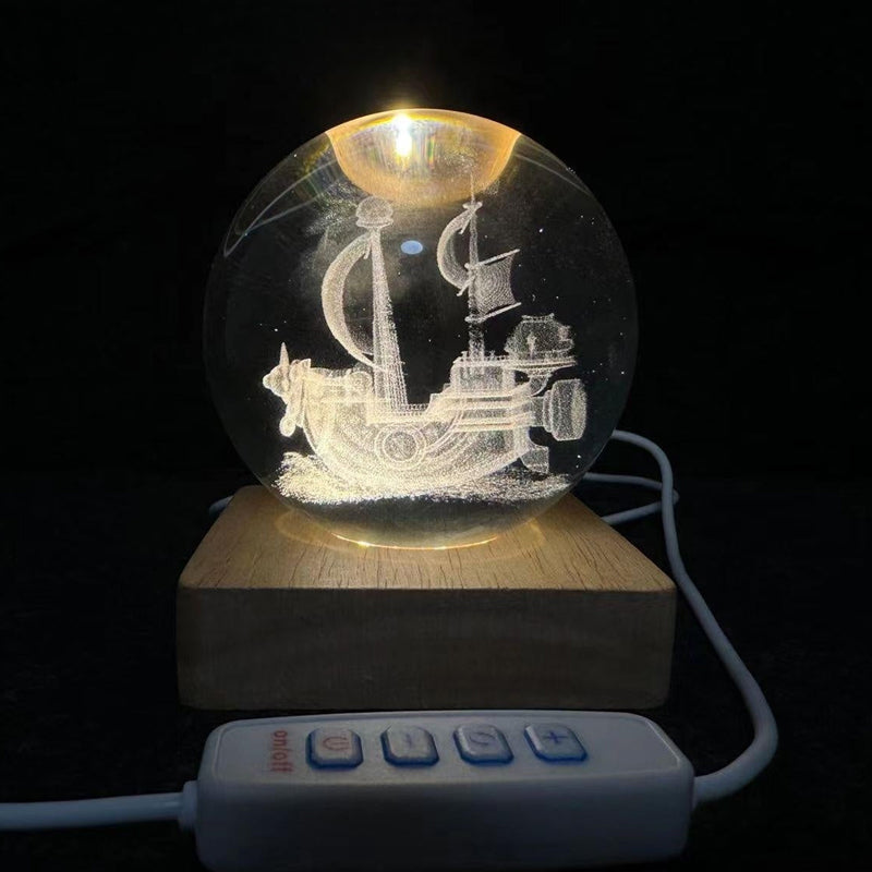 Gluschwein - Crystal Ball Night Light Creative DIY Rechargeable Lighting Night Light Sonnig