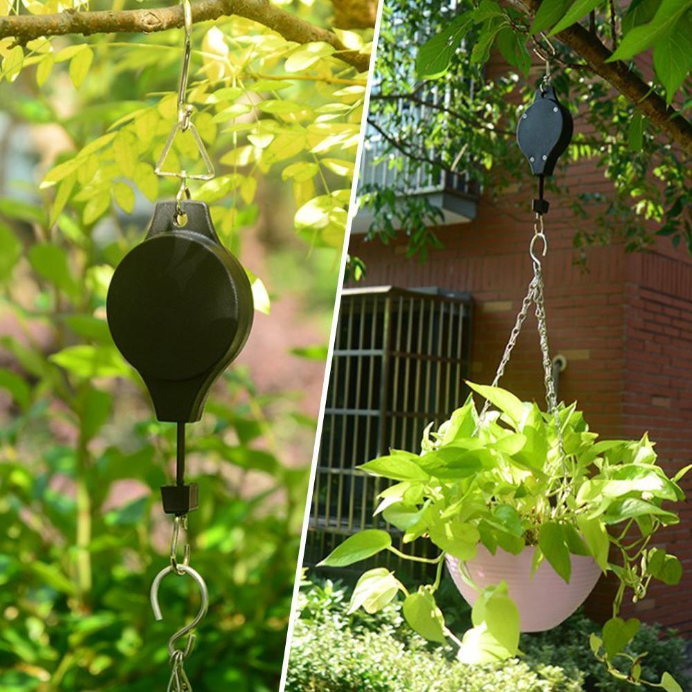 Gluschwein - Einziehbarer Haken, Pflanze Seilzug für Garten Töpfe und Vogel-Feeder