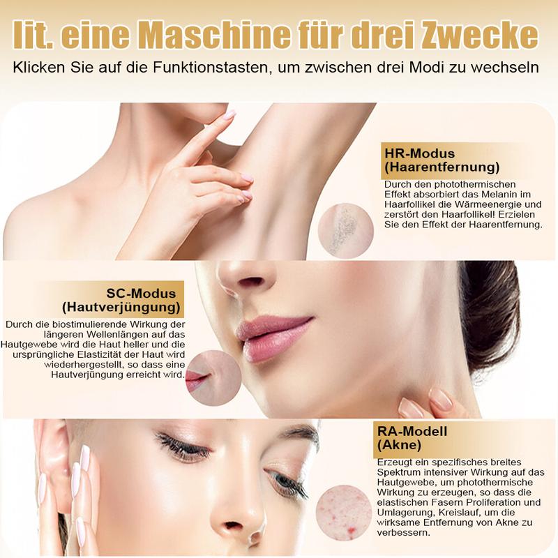 Gluschwein - Haarentfernungsgerät mit Kühlfunktion – schmerzfreie Haarentfernung im Gesicht und am Körper – inklusive Schutzbrille – ideal für den Heimgebrauch