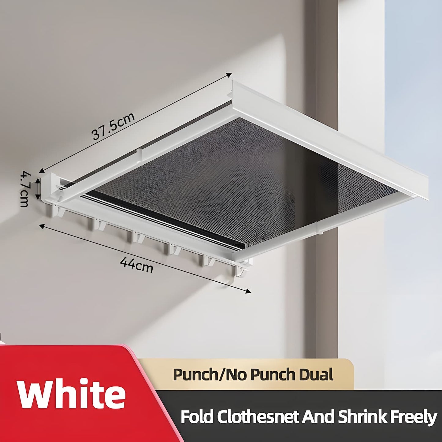 Husamana - Estante de pared plegable para ropa: ahorra espacio con doble espacio de secado