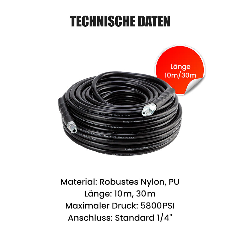 Gluschwein - 🚿 50% RABATT! ⚡ Reinigungsset für Abwasserkanäle 5800 PSI – Rotierende Düse, Verstärkter Schlauch & Effektive Rohrreinigung 🛠️ Kostenloser Versand