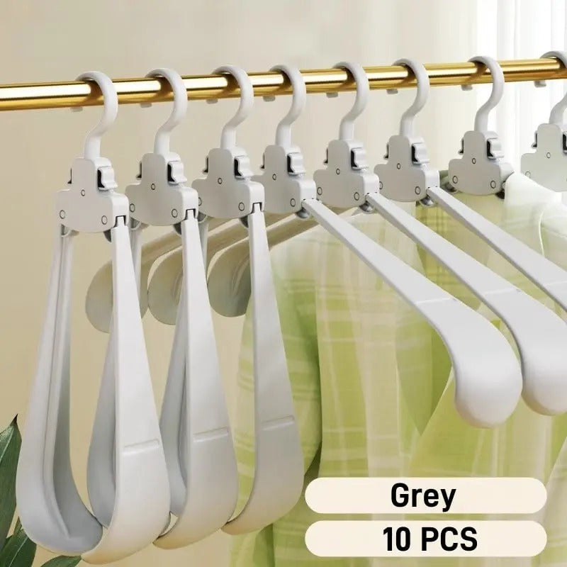EasyHanger - Robuster klappbarer Kleiderbügel mit Ein-Knopf-Funktion und Knitterschutz [10 Stück]