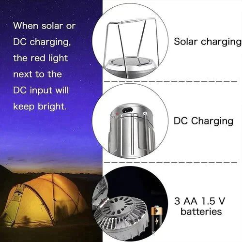 🔥Solange der Vorrat reicht 40 % Rabatt!🎉Tragbare LED-Campinglampe mit Ventilator（Sommer-Sonderangebot）