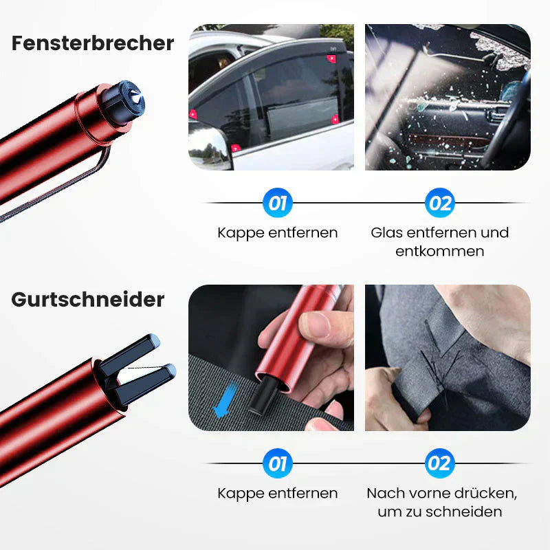 ⌛ Nur noch 3 Tage – 50 % auf alles! ⏰Notfall-Autofenster-Brecher mit Sicherheitsgurt-Schneider