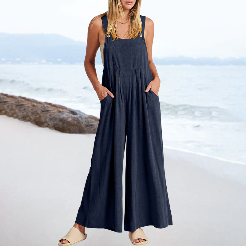 Gluschwein - Jumpsuit mit weitem Bein und Taschen Navy blau