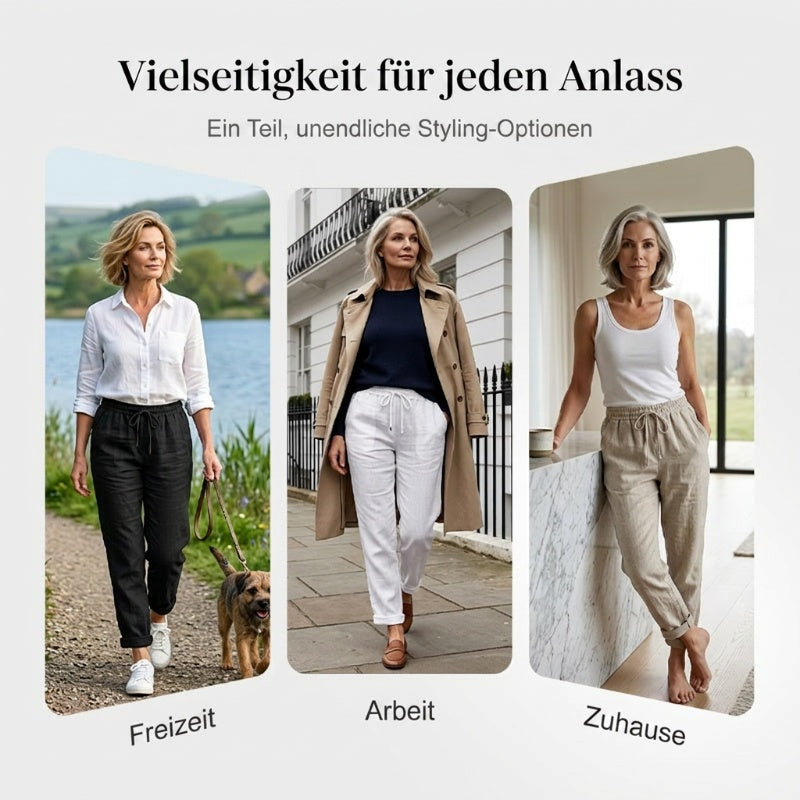 👖🌿 Damenhose aus Baumwolle & Leinen mit Elastischem Bund – Bequem, Atmungsaktiv & Lässiger Look 🥰（副本）