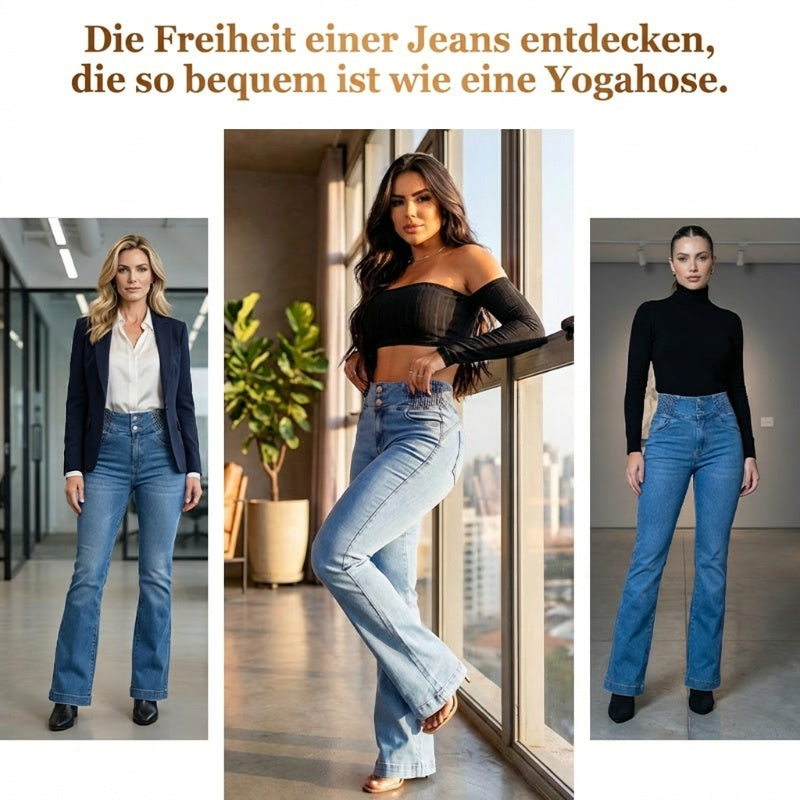 📢📢 2026 Mode-Neuheiten! 💕👖Stretch-Schlagjeans mit hohem Bund