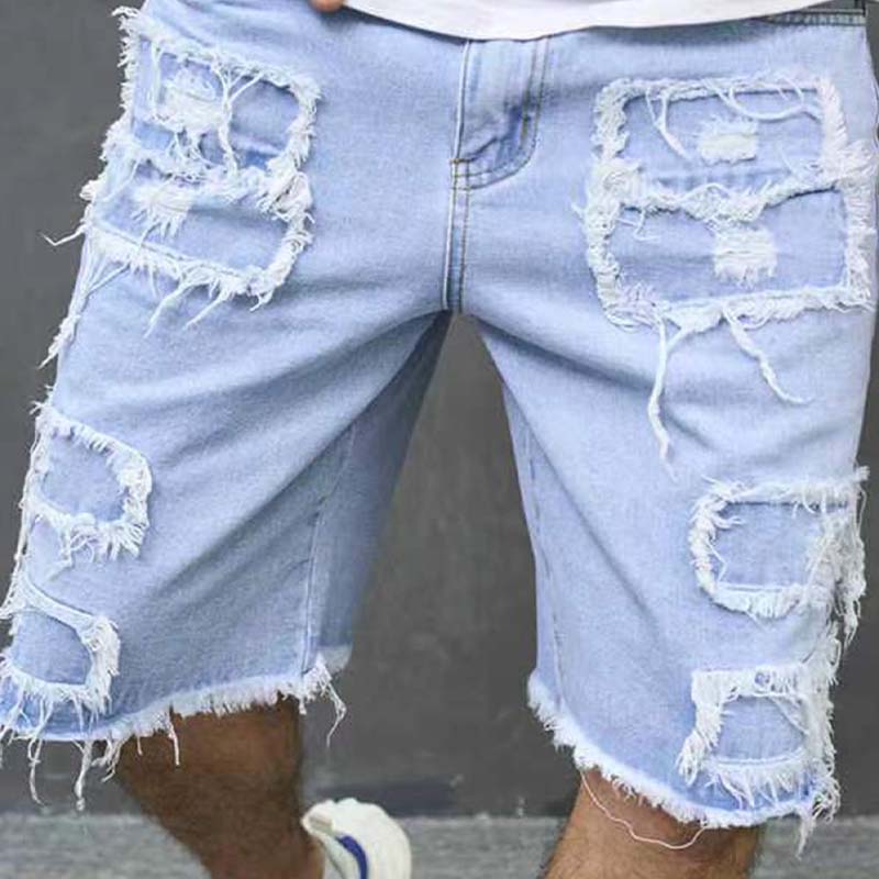 Gluschwein - 🔥 Herren-Ripped-Denim-Shorts mit Fransen-Details – Lässiger Look, Bequeme Passform & Perfekt Für Den Sommer ☀️