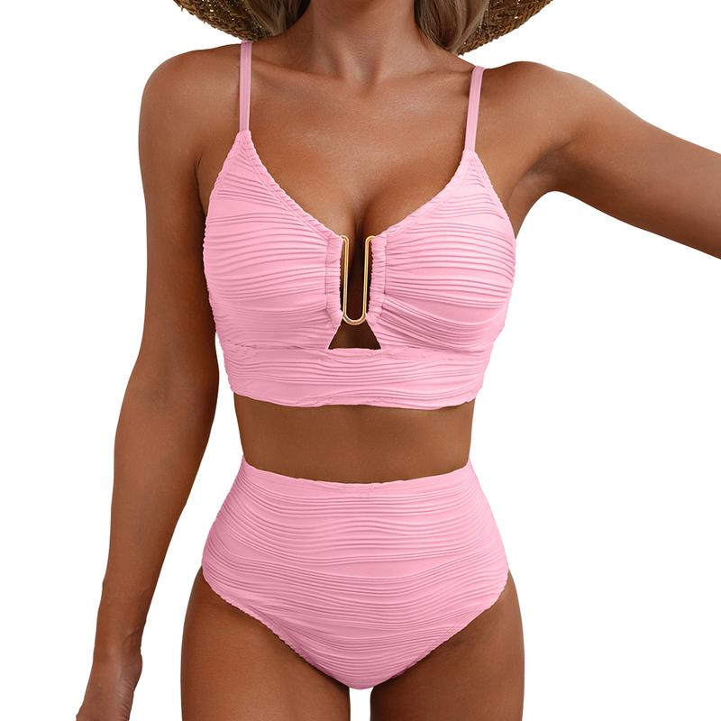 💥Strand-Hit✨Damen Push-Up Bikini mit hoher Taille