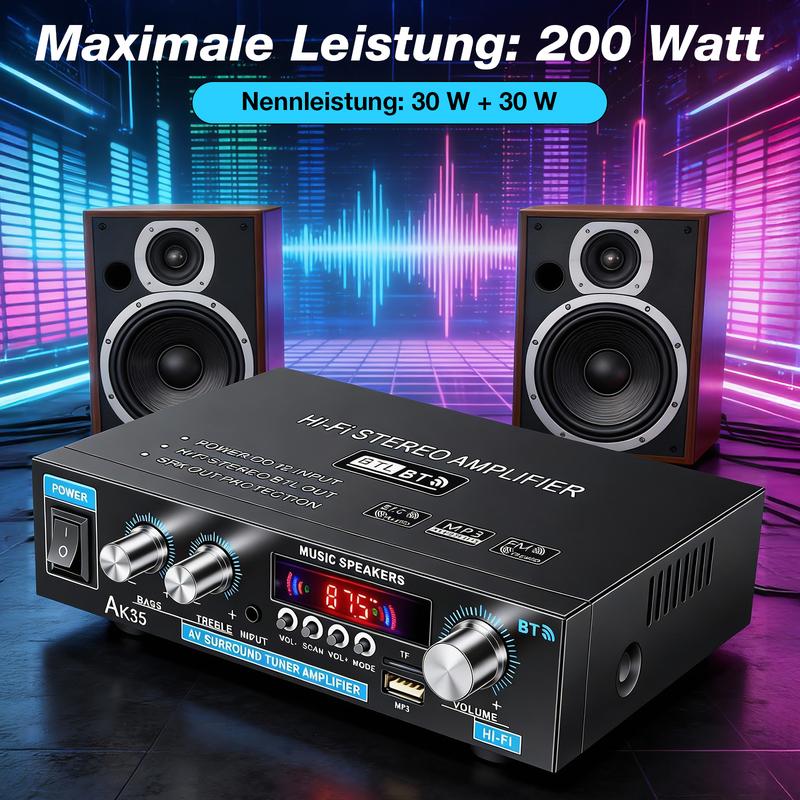 🔊 LIMITED-TIME 50% RABATT! ✨ 600W Mini HIFI Audioverstärker – 2-Kanal, Bluetooth 5.0, FM-Radio 🎵