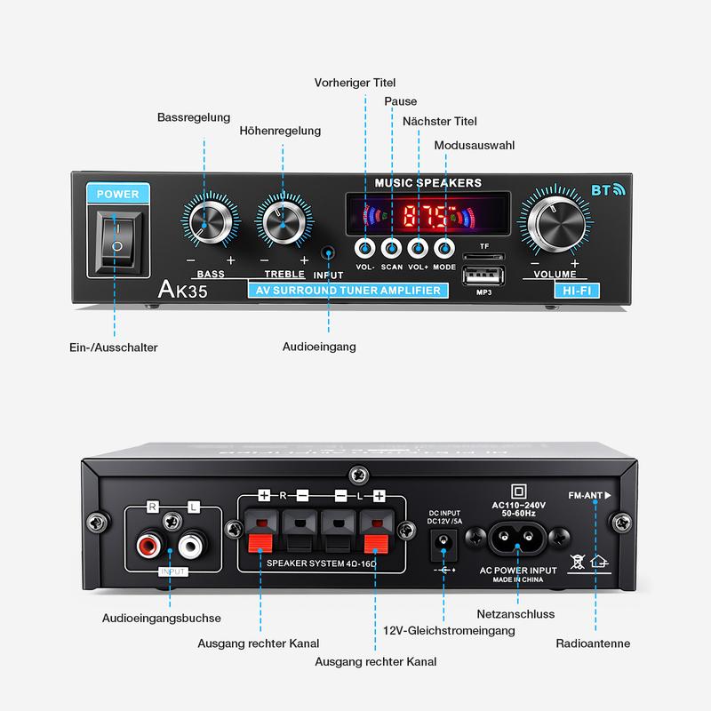 🔊 LIMITED-TIME 50% RABATT! ✨ 600W Mini HIFI Audioverstärker – 2-Kanal, Bluetooth 5.0, FM-Radio 🎵