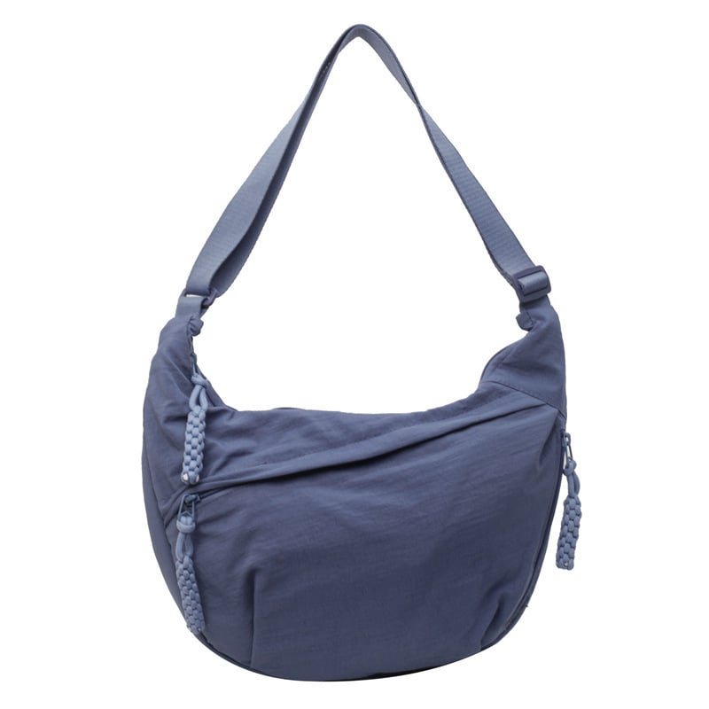 Einfarbig Nylon Crossbody Hobo Tasche