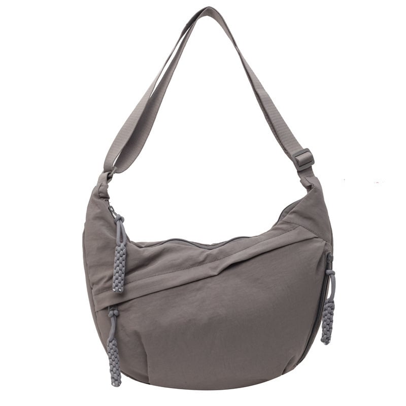 Einfarbig Nylon Crossbody Hobo Tasche