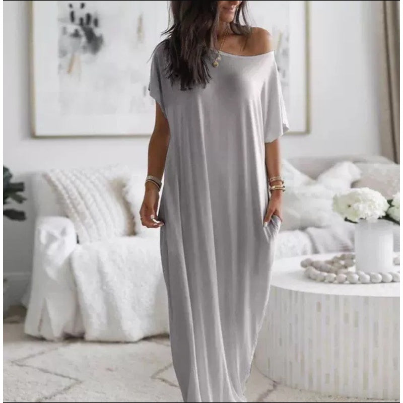 Gluschwein - 👗 55% RABATT! ✨ Luftiges Langärmliges Maxikleid mit Taschen – Perfekt Für Heiße Tage & Reisen, Leicht & Bequem 🌿