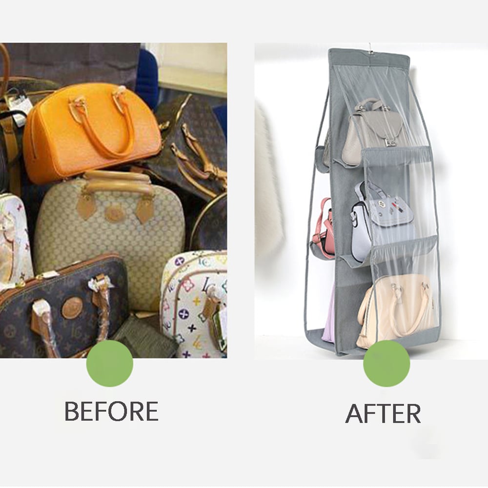 Hängender Handtaschen-Organizer – Doppelseitiges Design mit 6 Fächern