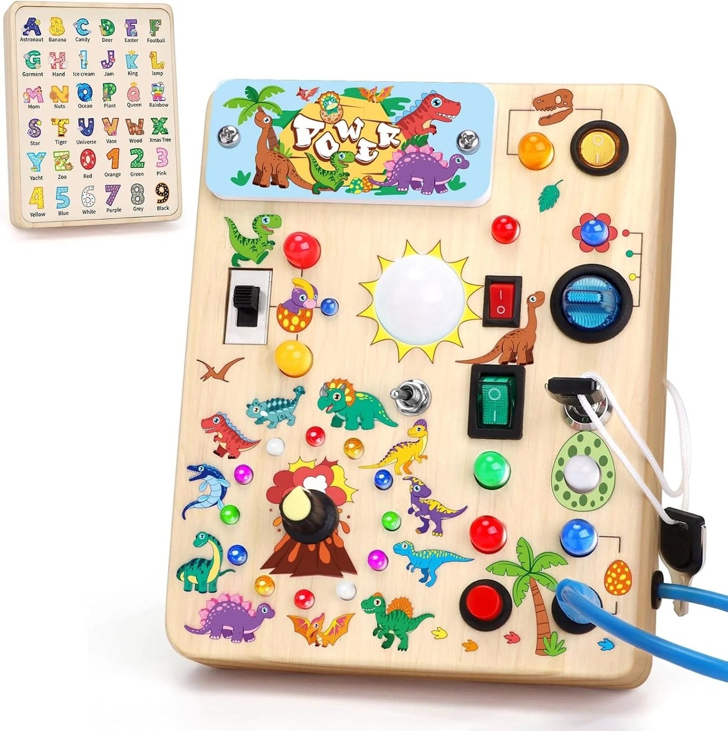 Gluschwein - Stimilus Board - Montessori-Sinnes-Schalt-Spielzeug aus Holz