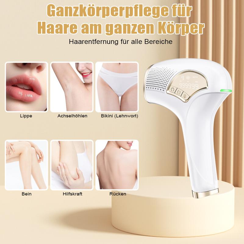 Gluschwein - Haarentfernungsgerät mit Kühlfunktion – schmerzfreie Haarentfernung im Gesicht und am Körper – inklusive Schutzbrille – ideal für den Heimgebrauch