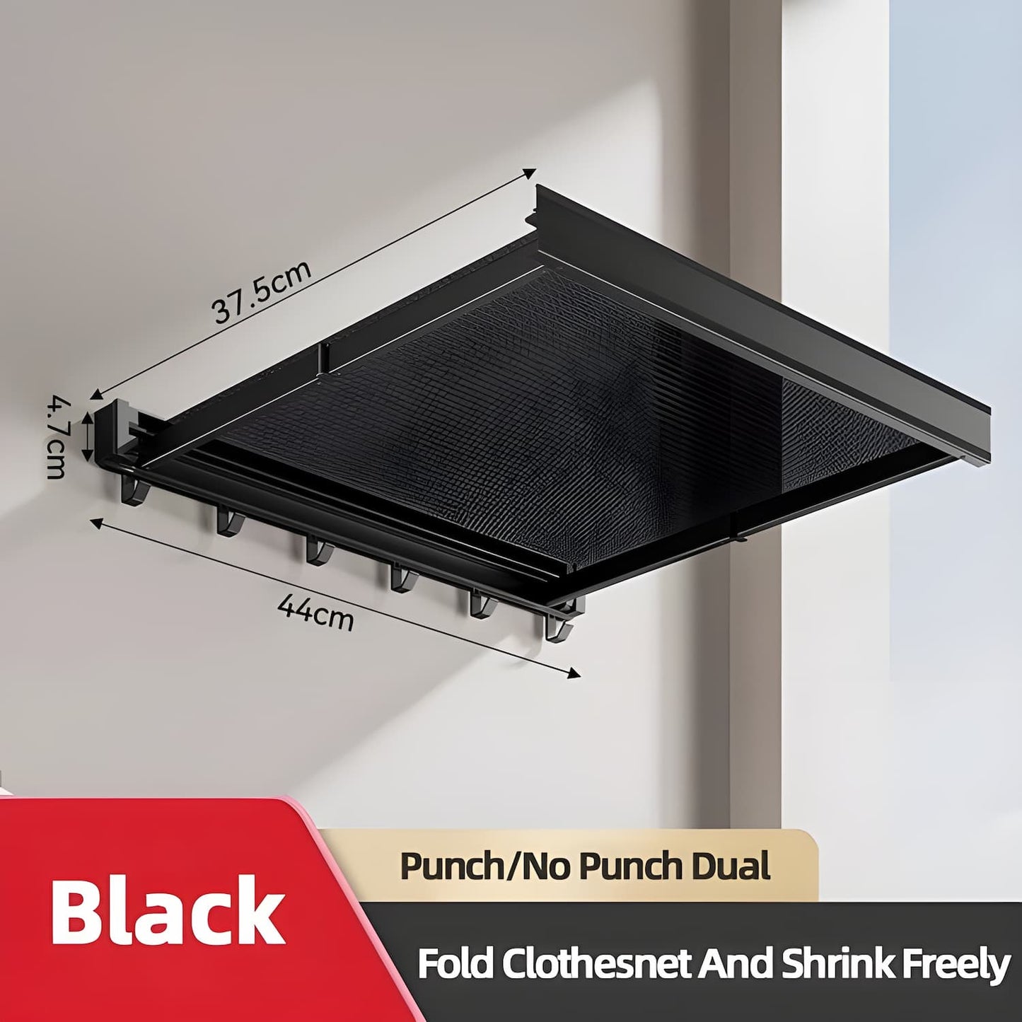 Husamana - Estante de pared plegable para ropa: ahorra espacio con doble espacio de secado