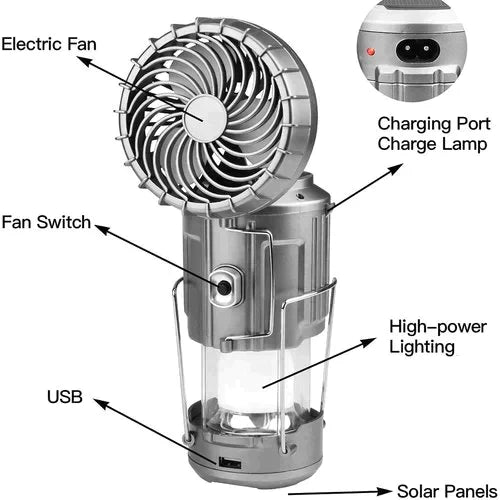 🔥Solange der Vorrat reicht 40 % Rabatt!🎉Tragbare LED-Campinglampe mit Ventilator（Sommer-Sonderangebot）