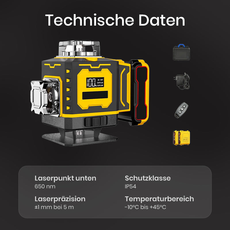 Gluschwein - 📏 60% RABATT! 🔦 Multifunktions-Laserwasserwaage – Selbstnivellierend, Horizontale & Vertikale Linien & Ideal für Heimwerker 🔧