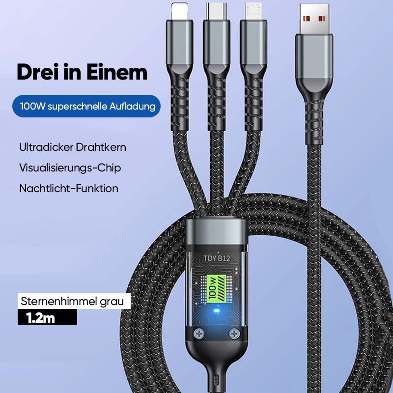 3-in-1 100 Watt Datenkabel