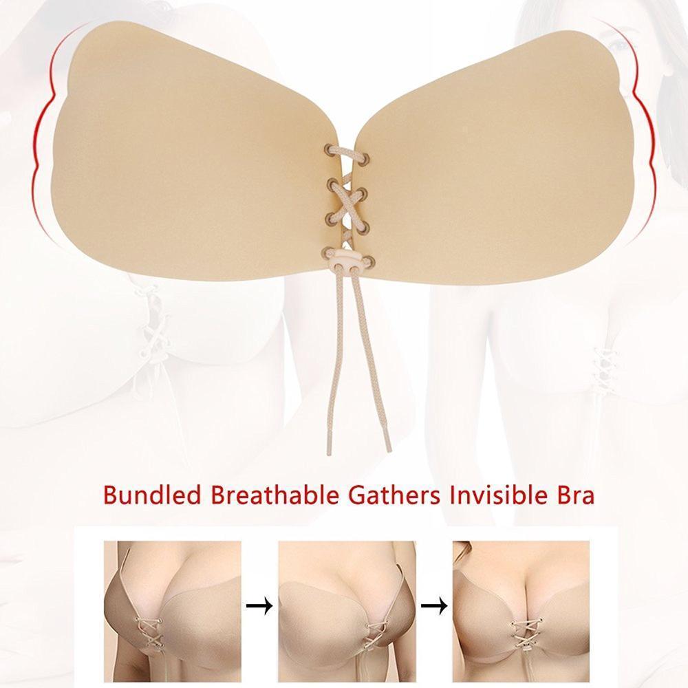 Gluschwein - Frauen trägerlosen Backless Push Up Self Adhesive mit Drawstrings BH/ Invisible Bra