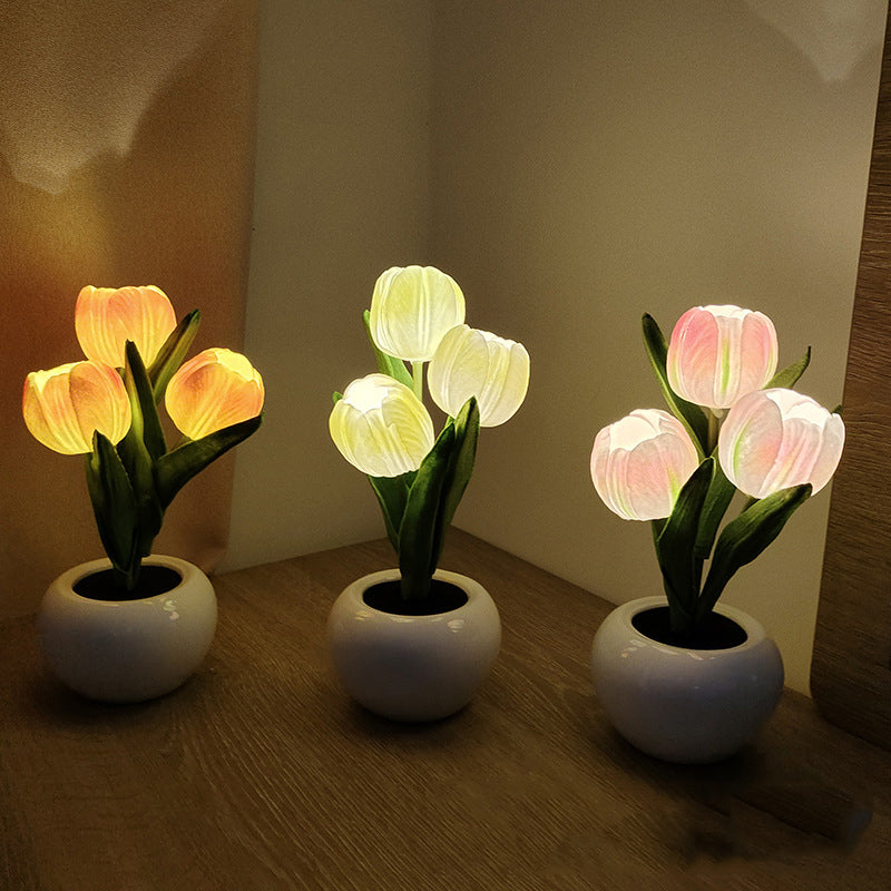 Gluschwein - LED-Tulpen-Nachtlicht-Blumen-Tischlampe