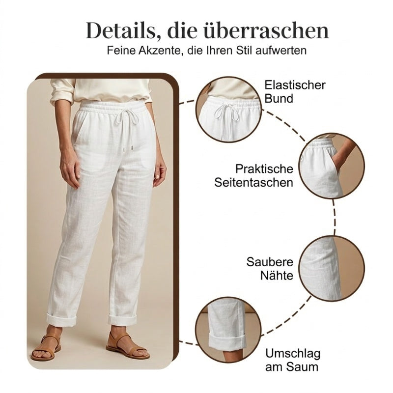 👖🌿 Damenhose aus Baumwolle & Leinen mit Elastischem Bund – Bequem, Atmungsaktiv & Lässiger Look 🥰（副本）