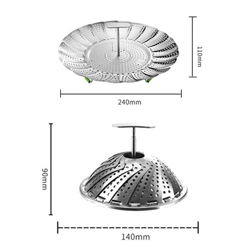 Panier vapeur pliable en inox